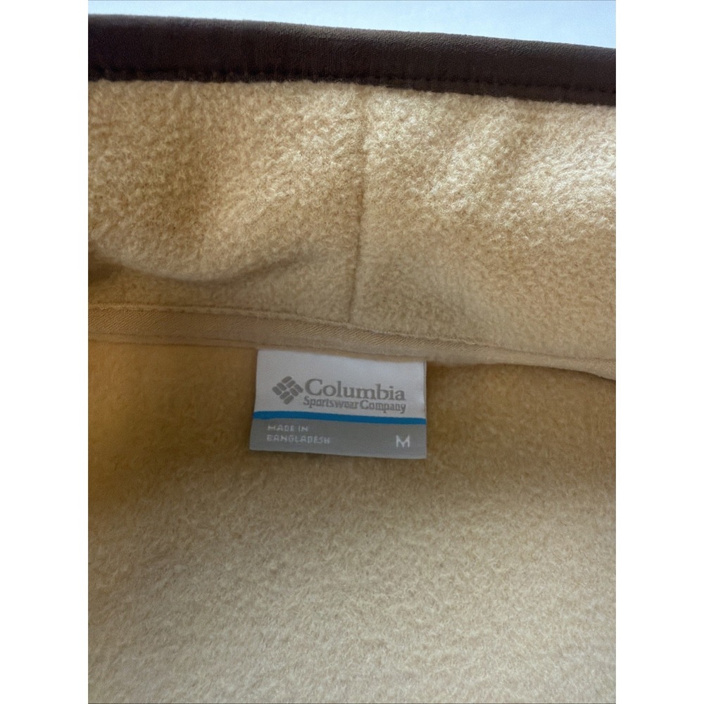 Columbia Sequoia Grove Jacket Men's Canoe Dark Stone Fleece Half Zip JAX315 SzM - Picture 2 of 7